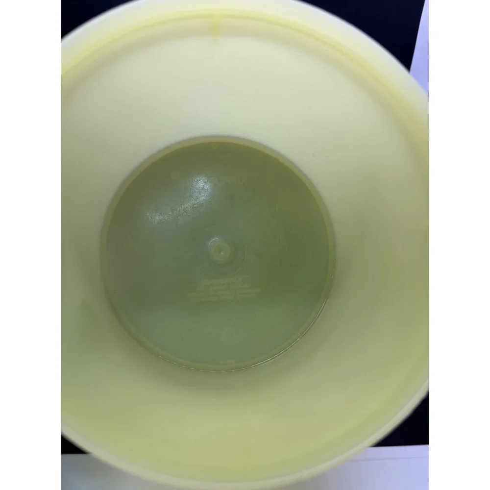 VTG 70's Tupperware 'Seal' Clear Yellow‎ Curcular Canister Collectible Kitsch